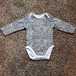 long sleeve cheetah print, baby girl onesie